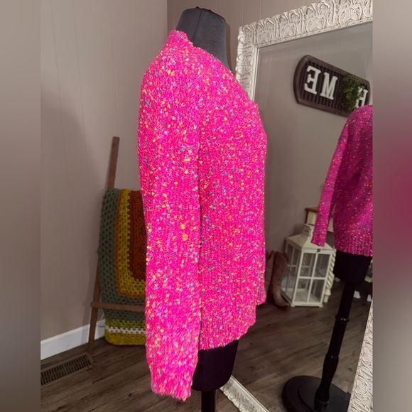 Main Strip • Hot Pink Colorful Popcorn Knit Sweater - Picture 7 of 10